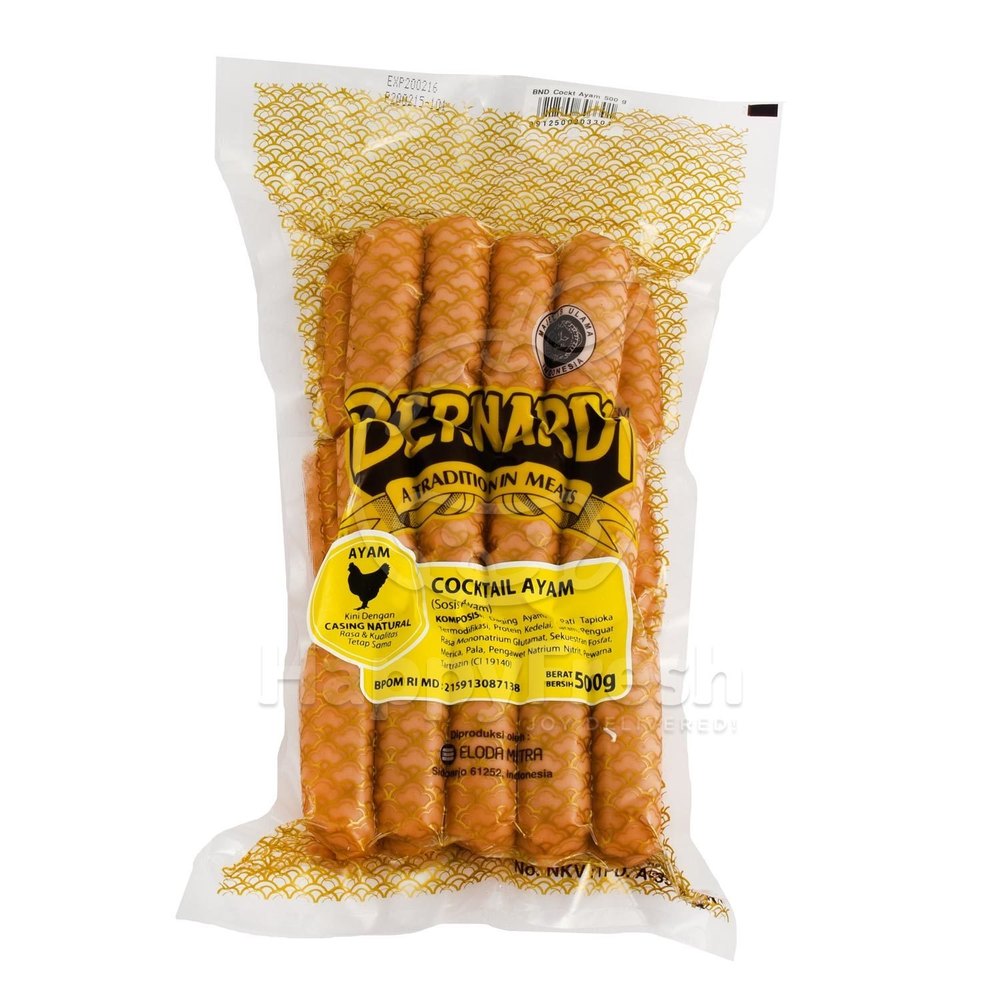 Bernardi Chicken Cocktail Sausage, Packaging Type: Packet, Packaging Size: 500 Gm