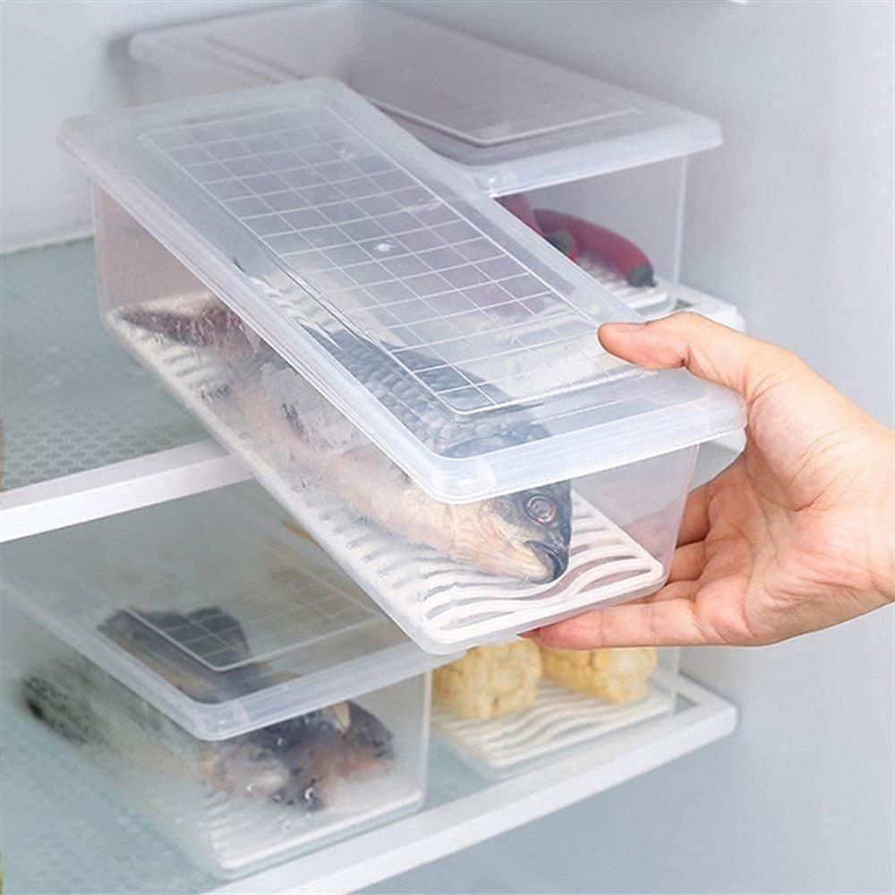 Shree Hans Creation Plastic Fridge Organizers Storage Box Container Kitchen Freezer Food Basket Set