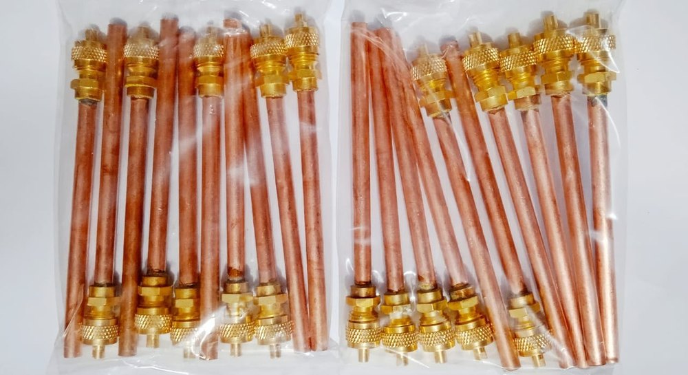 4 Inch Copper Brass Charging Nipple/NRV, For Refrigeration Industry