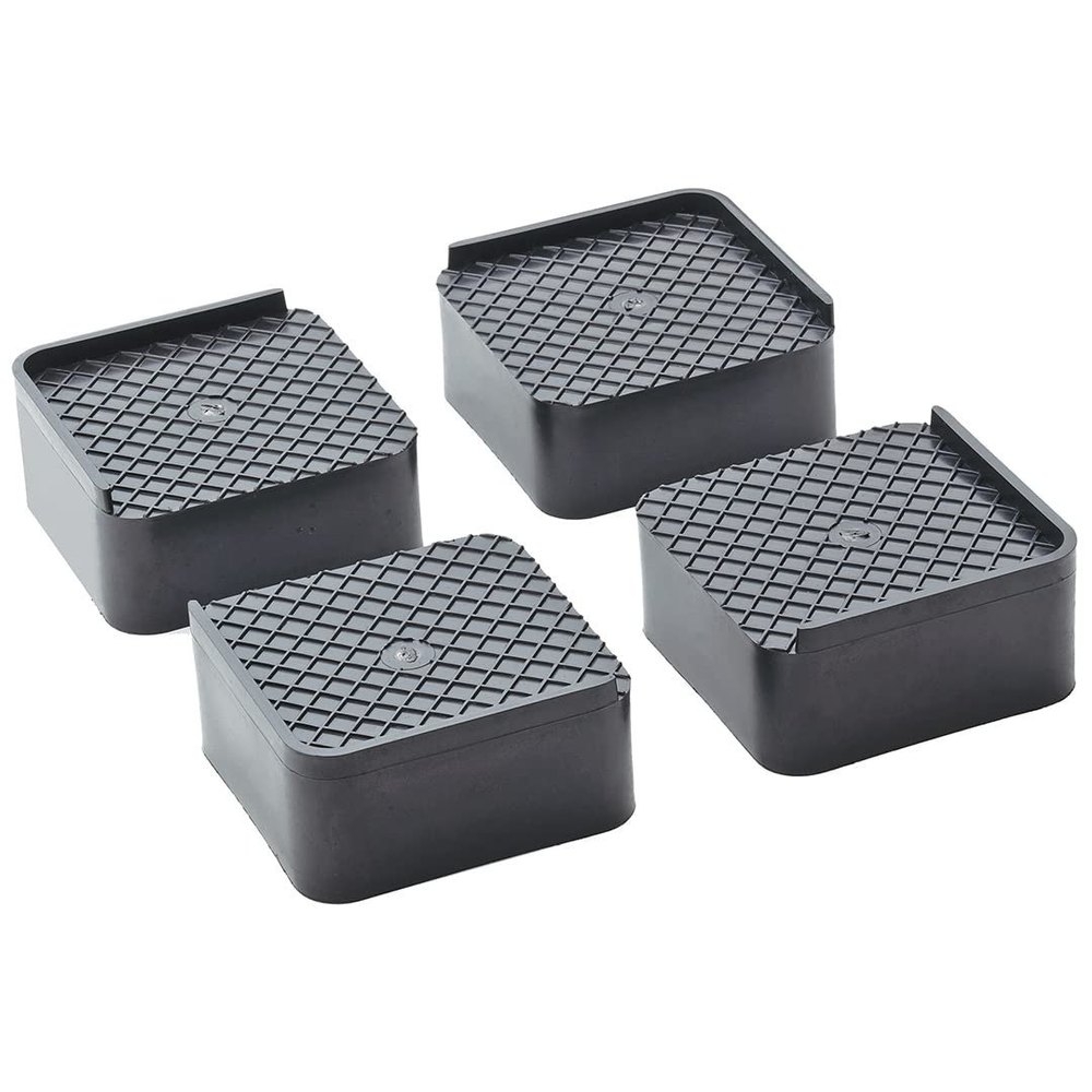 Black Plastic 4 Pieces Refrigerator Multipurose Stand, For Home