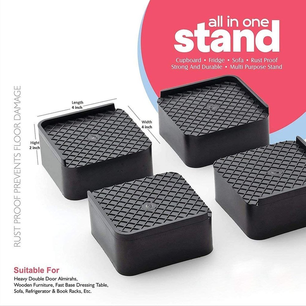 High Strength Black Redsky Refrigerator Stand, Washing Machine Stand, Furniture Base Stand, For Home, Size: Free
