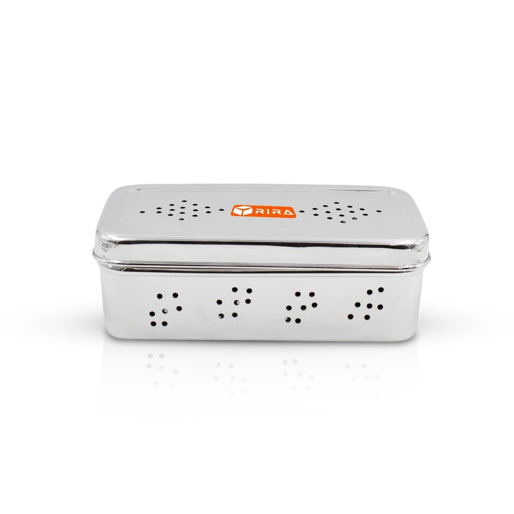 SILVER STAINLESS STEEL Freezer box, For Food Storage, Size: 7.25x3.25x2.75