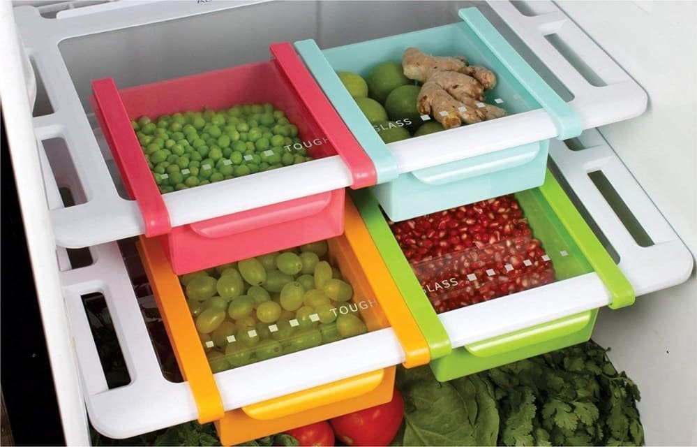 Plastic Multicolor Fridge Rack 4 Pcs Set, For Multipurpose Use