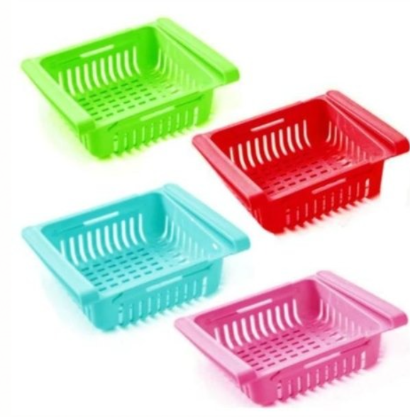Open Storage Red Plastic Adjustable Fridge Tray, Size: 13 X 14 X 5.7cm