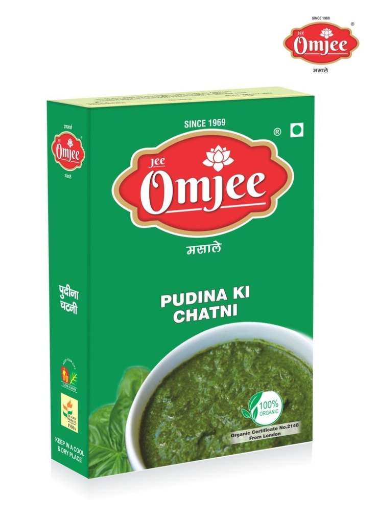 OmJee Pudina Chutney 100 Gm, Packaging Type: Box