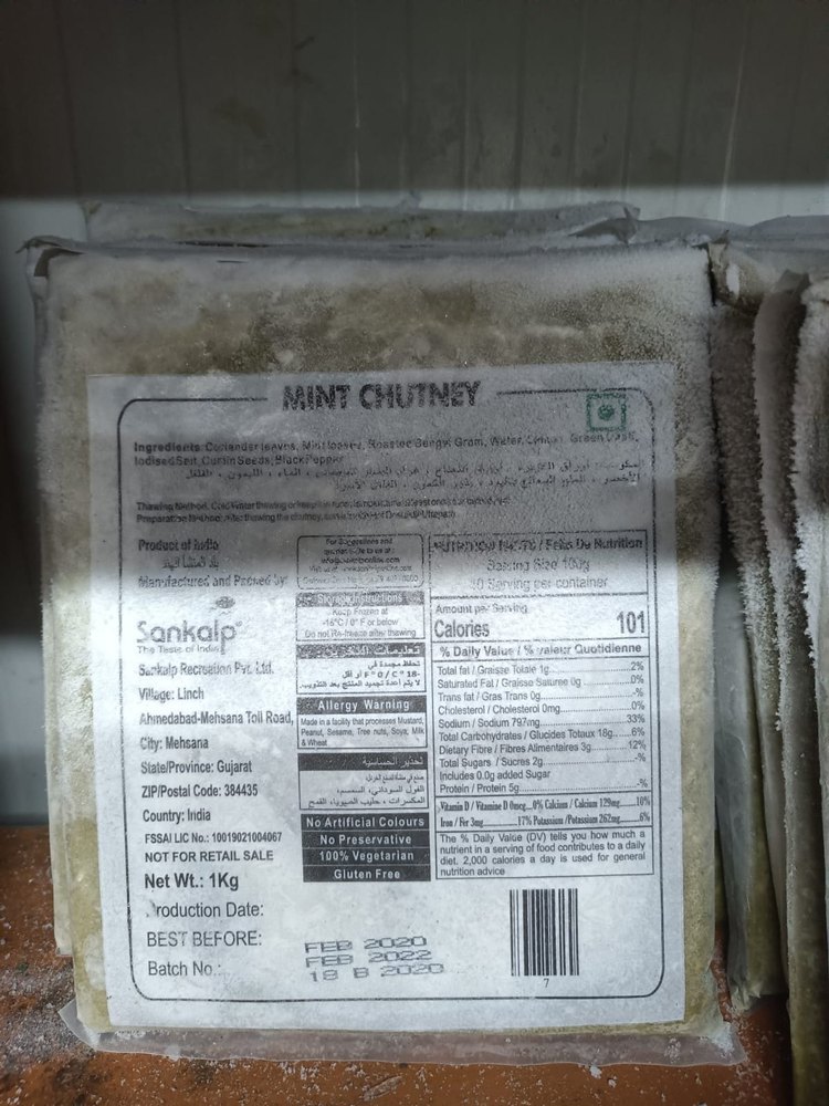 Frozen Mint Chutney