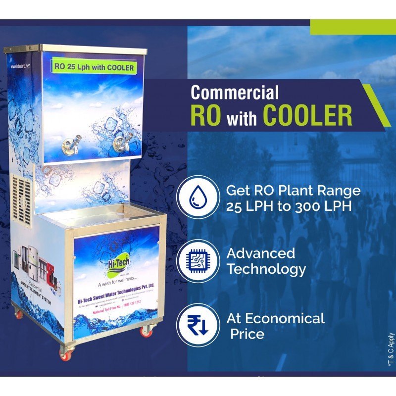 Hi- Tech Water Cooler Cum Purifier Plain & Cold, Cooling Capacity: 25, Number Of Taps: 2
