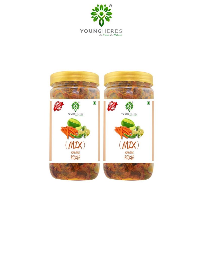 Young Herbs Mix Veg Mixed Pickle Combo Pack, Packaging Size: 400gm Each, Packaging Type: Jar