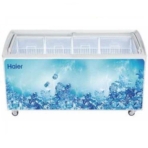 Stainless Steel Haier Make Semi Curved Glass Top Chest Freezer-HCF 551FGTQ, 1600w X 700d X 868h mm, Refrigerant Used: R290a
