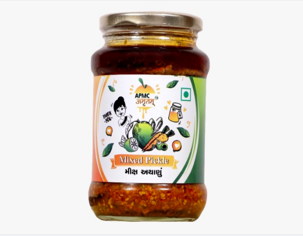 APMC Amrutam 400 g Mixed Pickle, Packaging Type: Jar