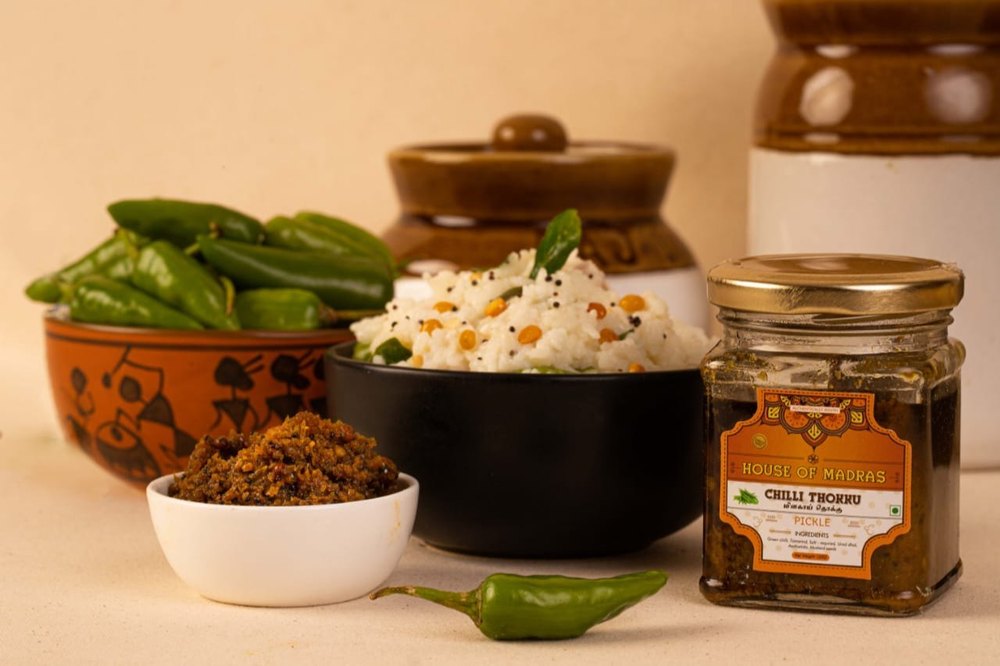 Fresh Green Chilli Thokku Pickle, Packaging Type: Jar, Packaging Size: 150g