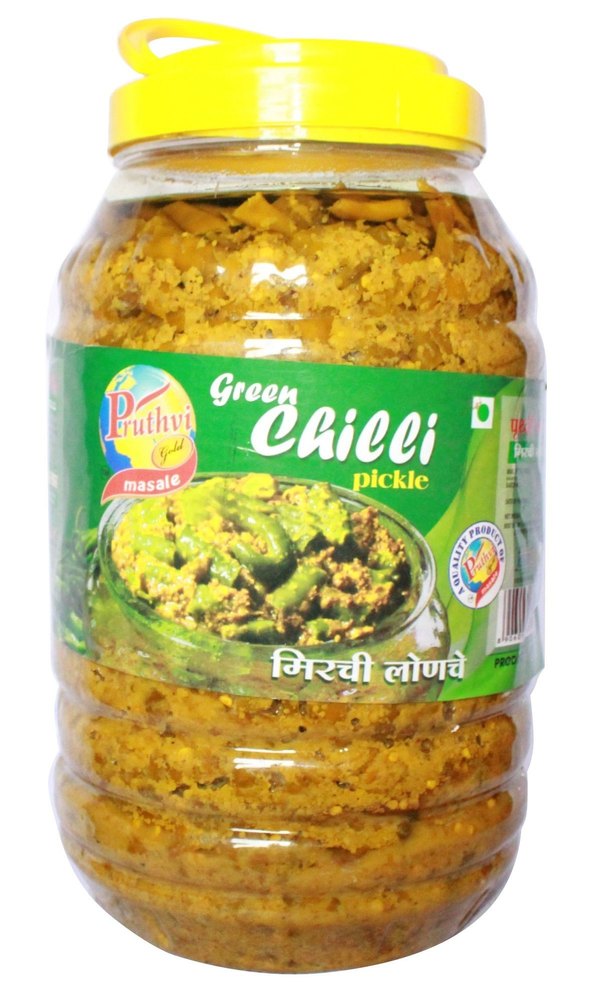 Pruthvi Gold Green Chilli Pickle, Packaging Type: Plastic Jar