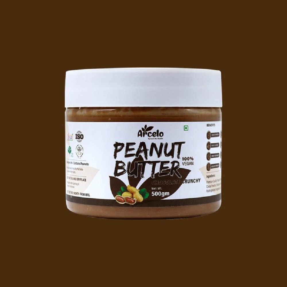 Arcelo 500 Gram Chocolate Crunchy Peanut Butter, Packaging Type: Jar
