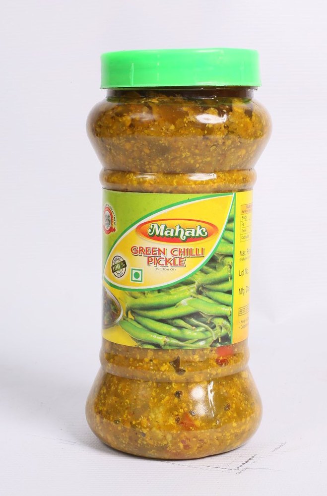 Mahak Spicy Green Chilly Pickle, Packaging Type: Jar