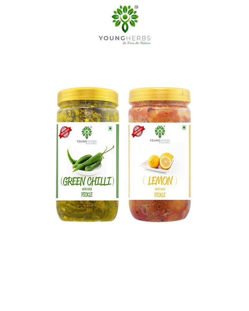 Young Herbs Chilli And Lemon Pickle Combo Pack, Packaging Type: Jar, Packaging Size: 400gm Each