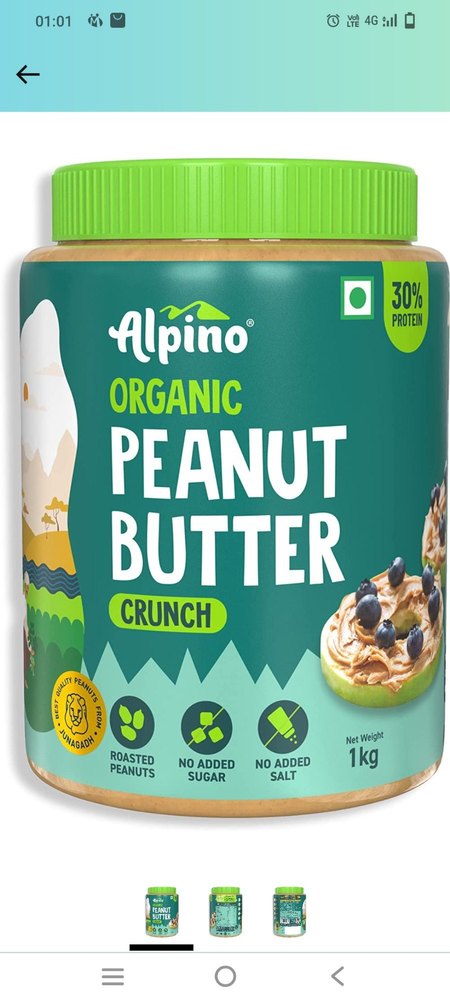 Flavor: Unsalted Alpino Natural Peanut Butter, Packaging Type: Box, Quantity Per Pack: 12