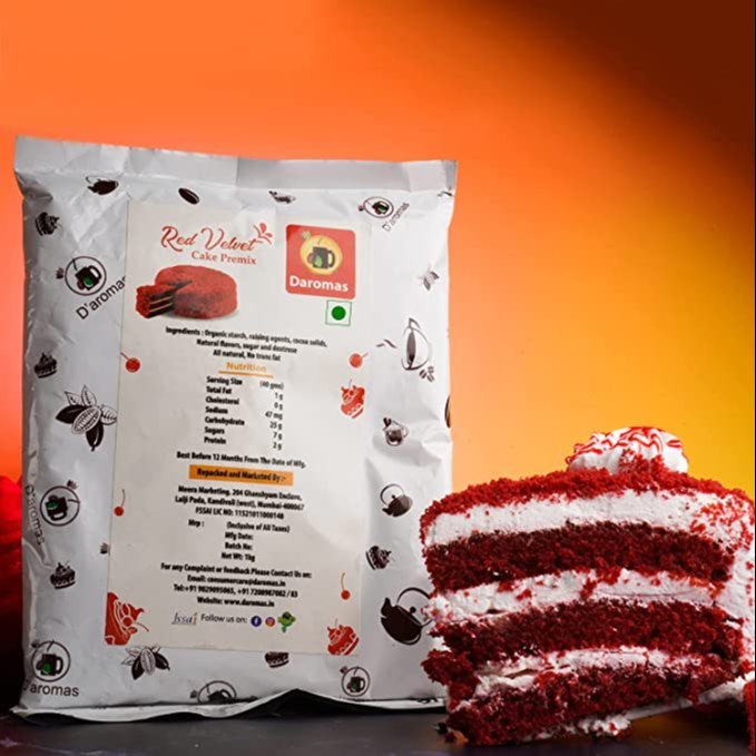 D\'aromas Eggless Red Velvet Cake Mix, Powder, Packaging Size: 500gm / 1kg