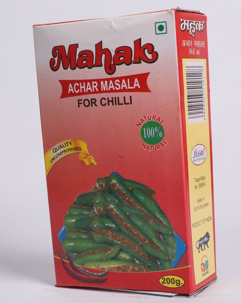 Mahak Powder Chilli Achar Masala, Packaging Type: Box, Packaging Size: 200g