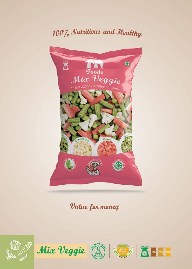 Mhetre A Grade Frozen/IQF Mix Vegetable, Packet, Packaging Size: 20 Kg