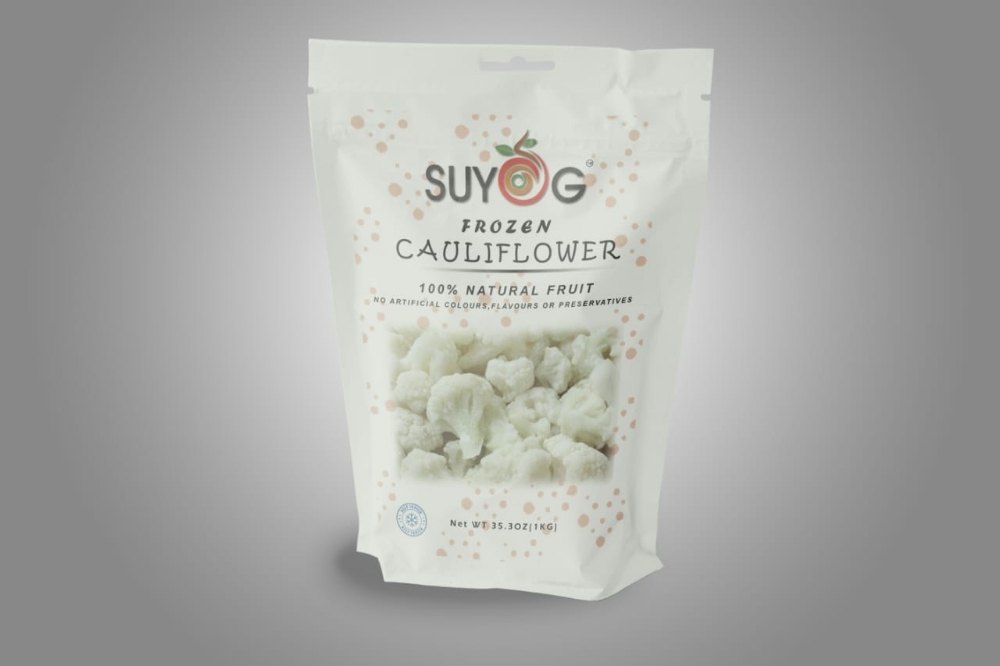 SUYOG A Grade Frozen Cauliflower, Packaging: Plastic Bag or Polythene Bag, Iqf