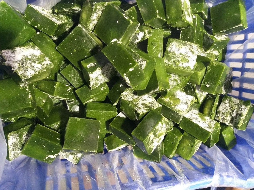 Green Frozen Spinach Cubes, Packet, 1 KG