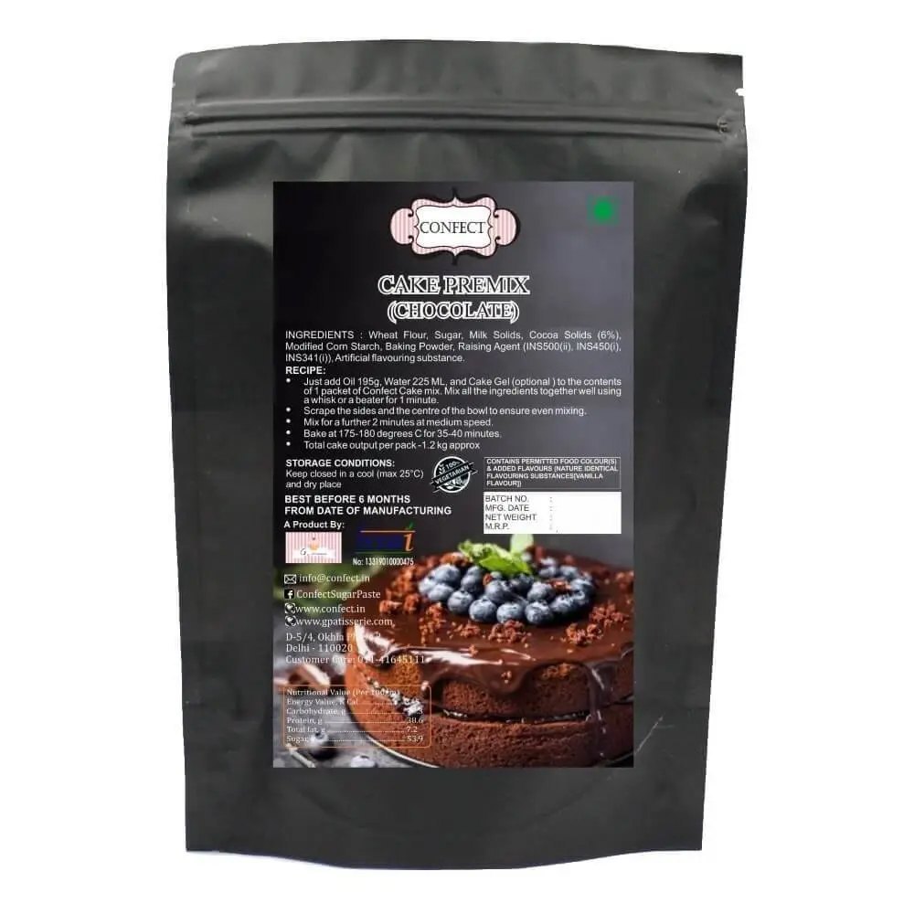 G. Patisserie Brown 1 Kg Confect Chocolate Cake Premix, For Bakery, Gel