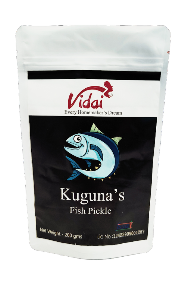 Spicy 200g Vidai Kuguna\'s Fish Pickle, Packaging Type: Pouch