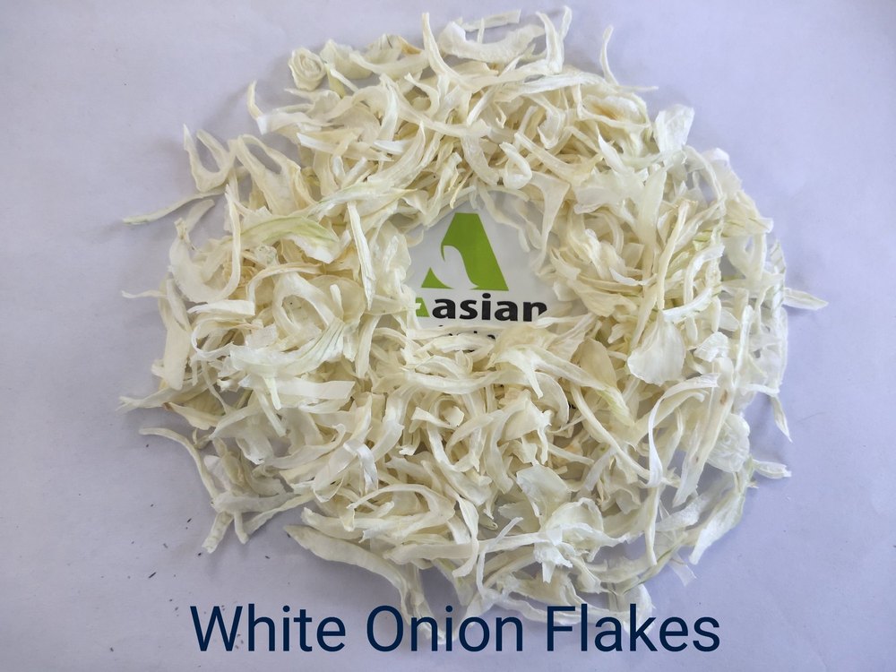 A Grade Gujarat Dehydrated White Onion Flakes, For Food, Plastic Bag