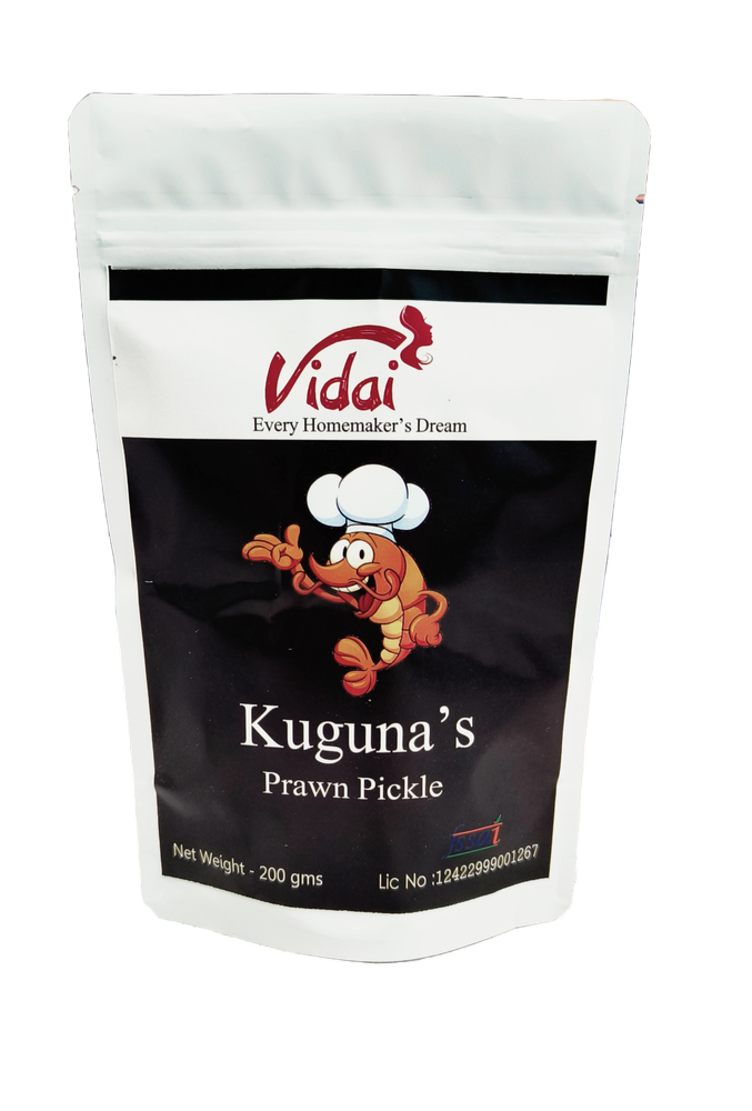 Spicy 200g Vidai Kuguna\'s Prawn Pickle, Packaging Type: Pouch