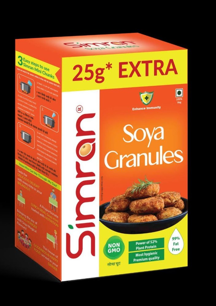 Simran Soya Granules 225G, 1KG, Packaging Type: Carton