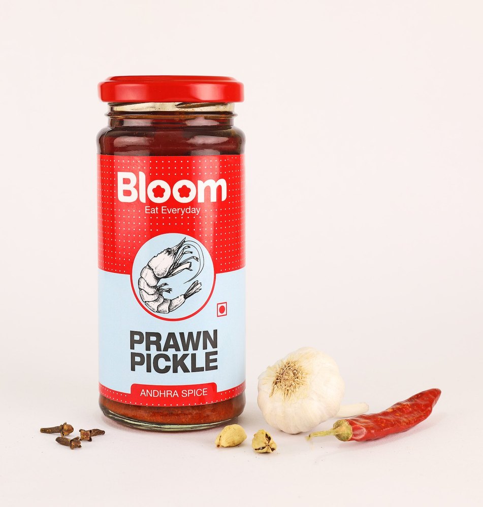 Bloom Foods Spicy Andhra Prawn Pickle, Packaging Type: Box, Packaging Size: 400g
