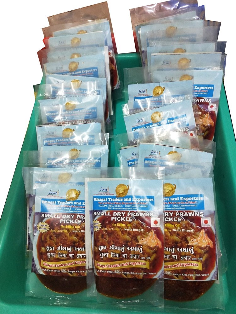 NJBHAGAT Spicy Small Dry Prawns Pickle, Packaging Type: Bag, Packaging Size: 100 Gm