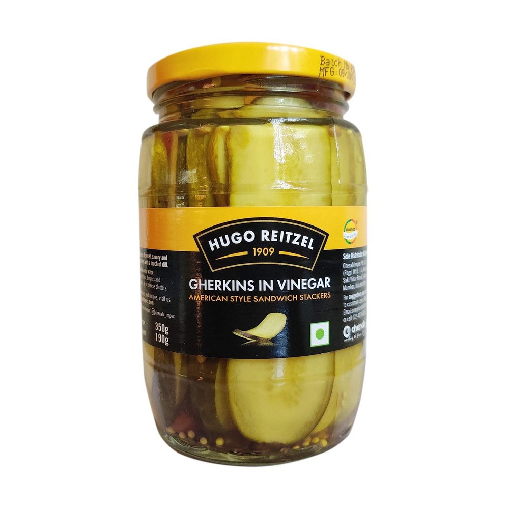 Hugo Reitzel Gherkin In Vinegar (american Style Sandwich Stackers), 350g