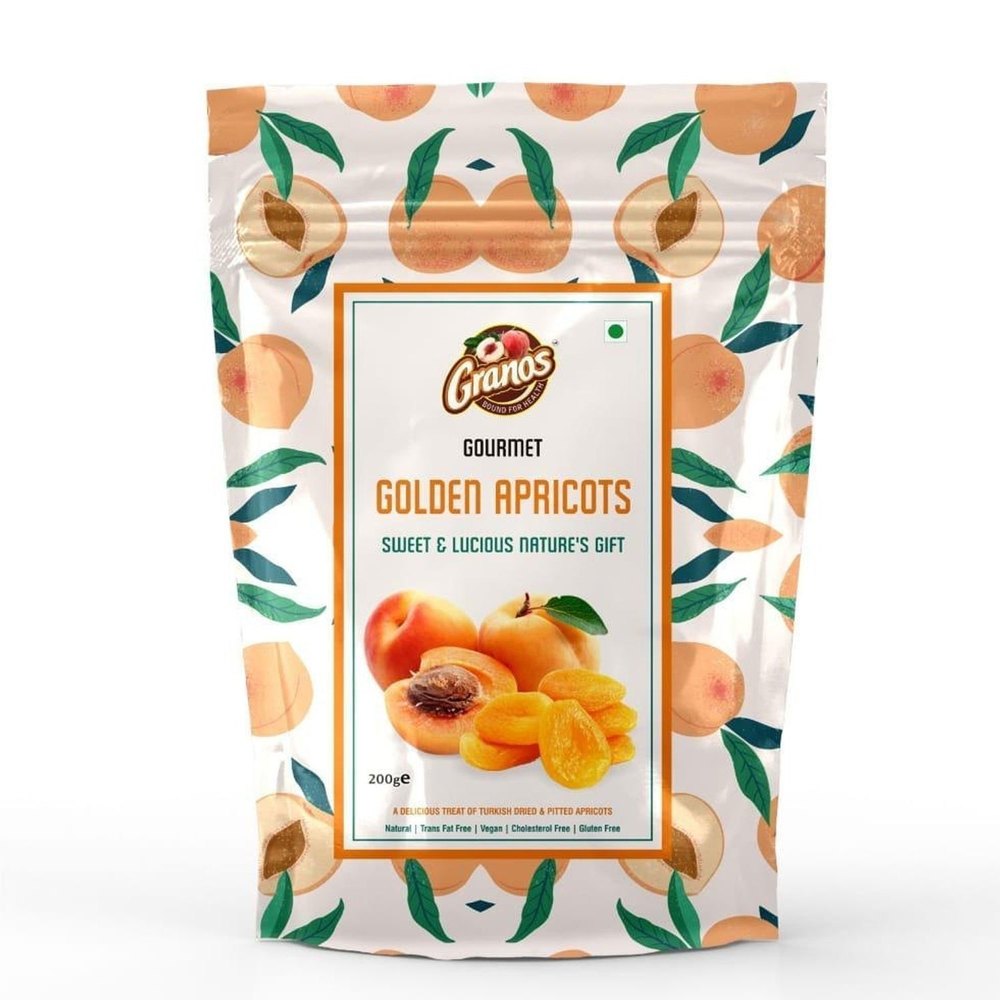 A Grade Granos 200gm Golden Apricots, Packaging Type: Packet