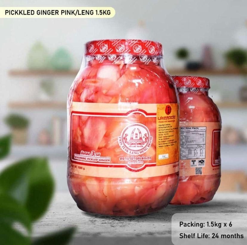 UKE MOCHI PICKLED GINGER PINK / LENG, Packaging Type: BOTTLES, Packaging Size: 1.5 KG