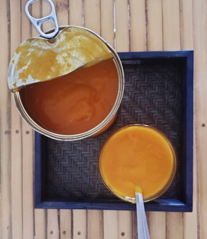 artkeval Yellow Export Quality Kesar Mango Pulp, Packaging Type: Tin, Packaging Size: 850 gms