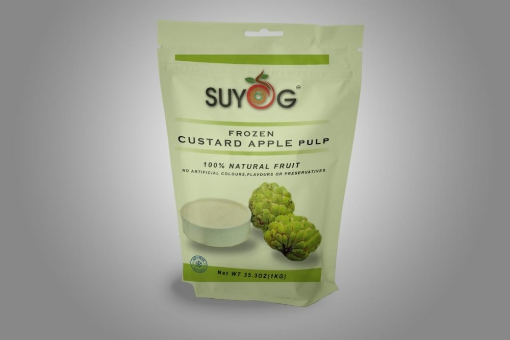 Suyog Fresh Custard Apple Pulp, Packaging Type: Packets
