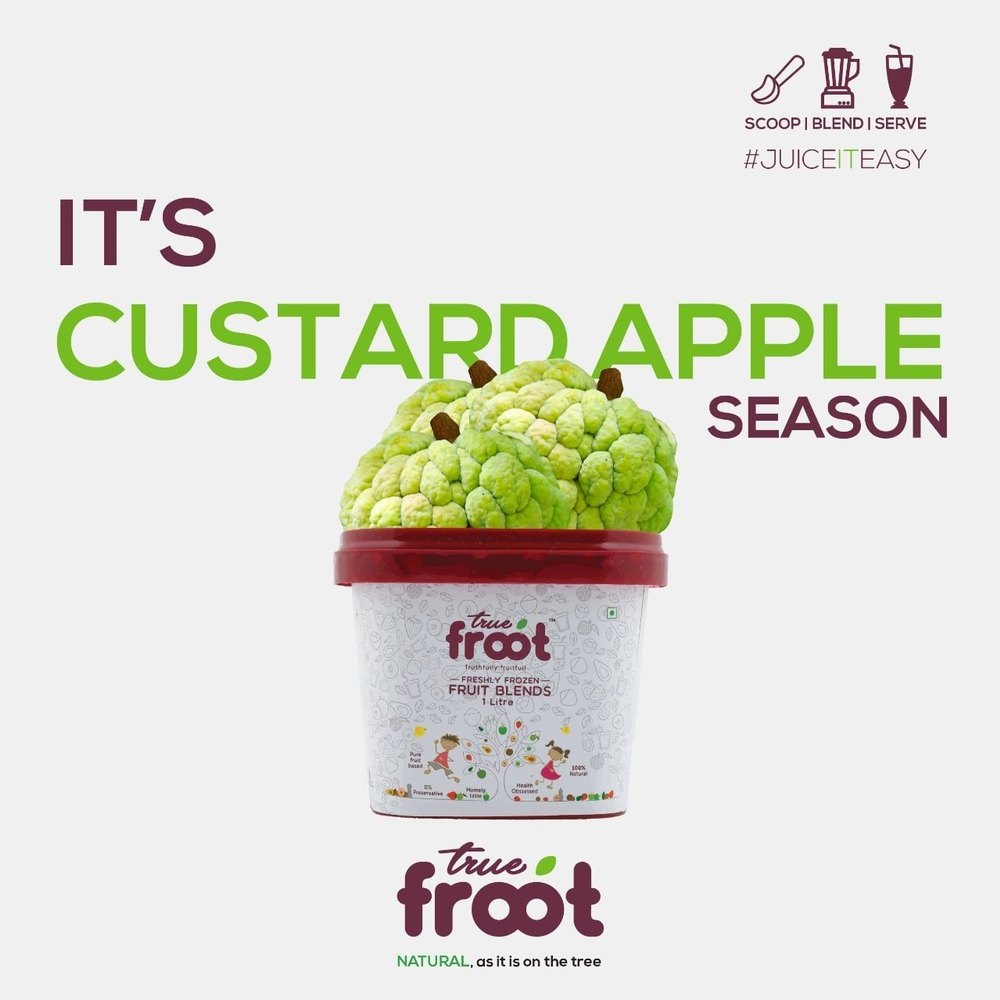 Green True Froot Custard Apple Pulp, Packaging Size: 1L, Speciality: Organic
