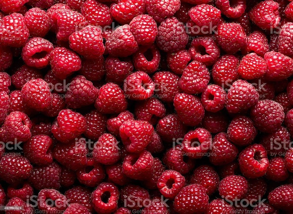 Sweet Frozen Red Raspberry Fruits
