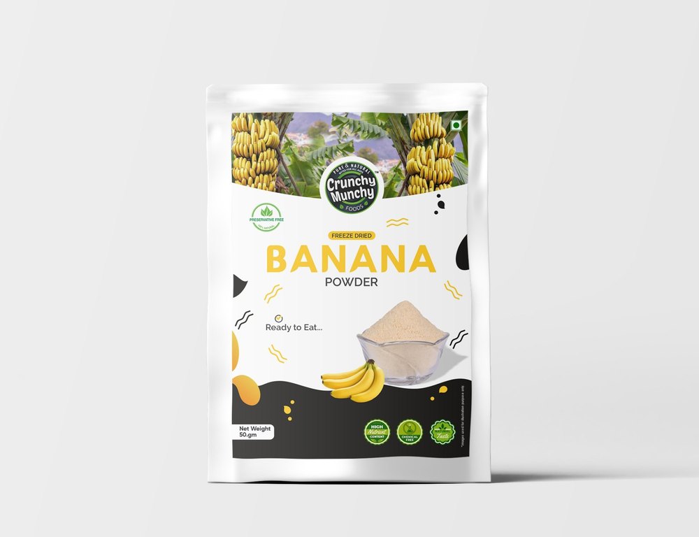 crunchy munchy natural Freeze Dried Banana Powder, Packet