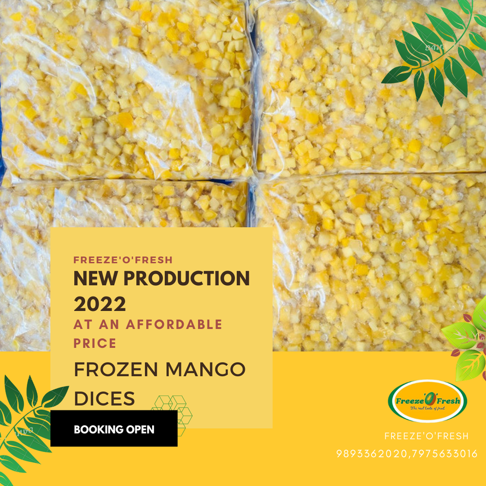 Natural Frozen Mango Dices, Plastic Bag, Packaging Size: 1kg