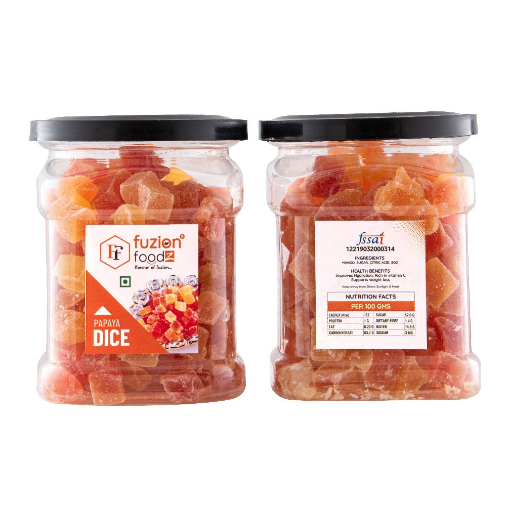 A Grade Papaya Dice, Packaging Size: 150g