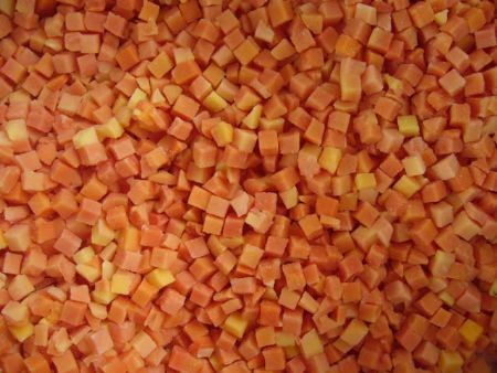 Mhetre Natural Frozen/IQF Papaya Dices, Packaging Size: 20 Kg, Packaging Type: Packet