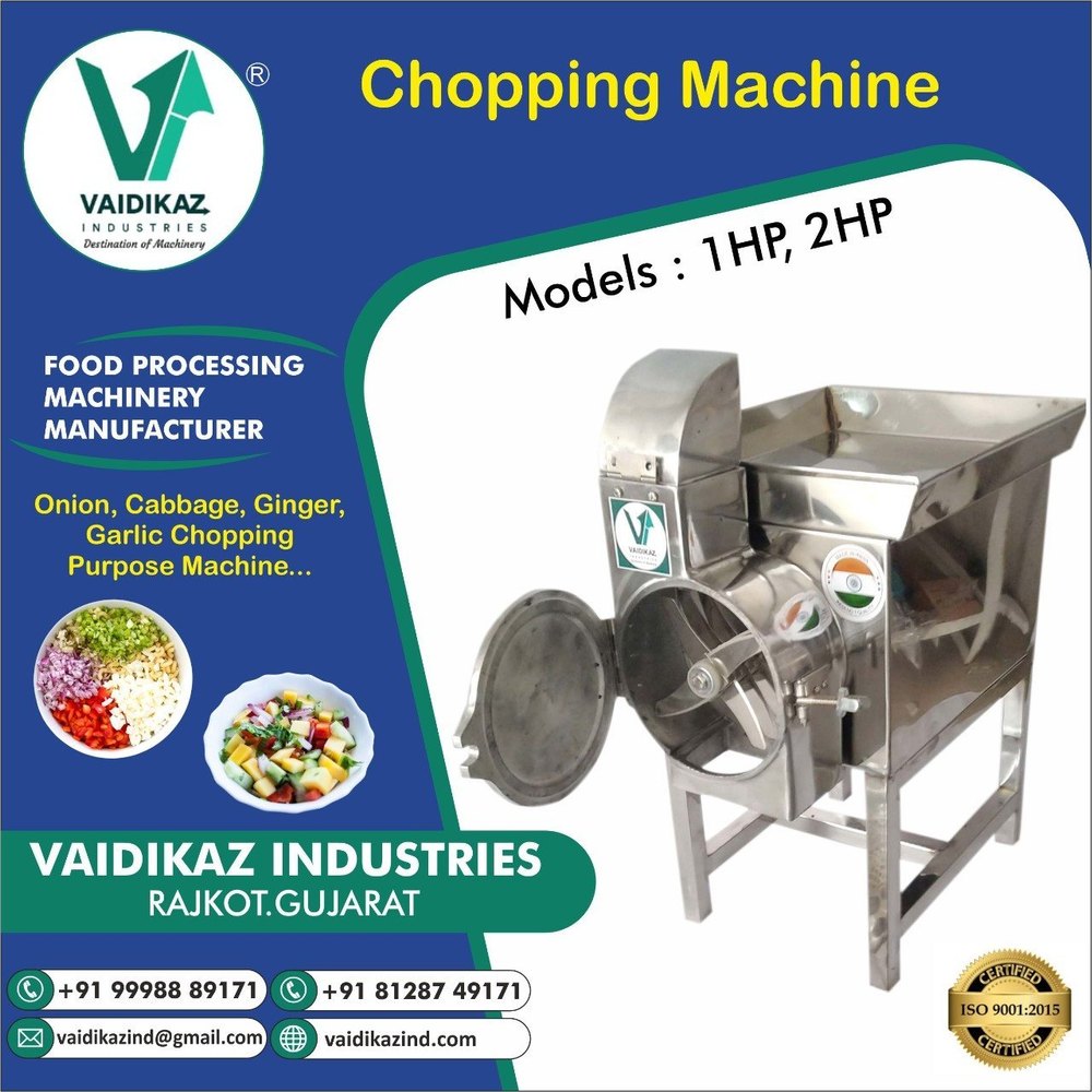 Semi-Automatic Onion Chopping Machine, 1HP, 50-80kgs Per Hour