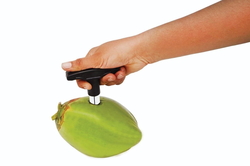 Black and Silver Stainless Steel Dry Coconut Peeler