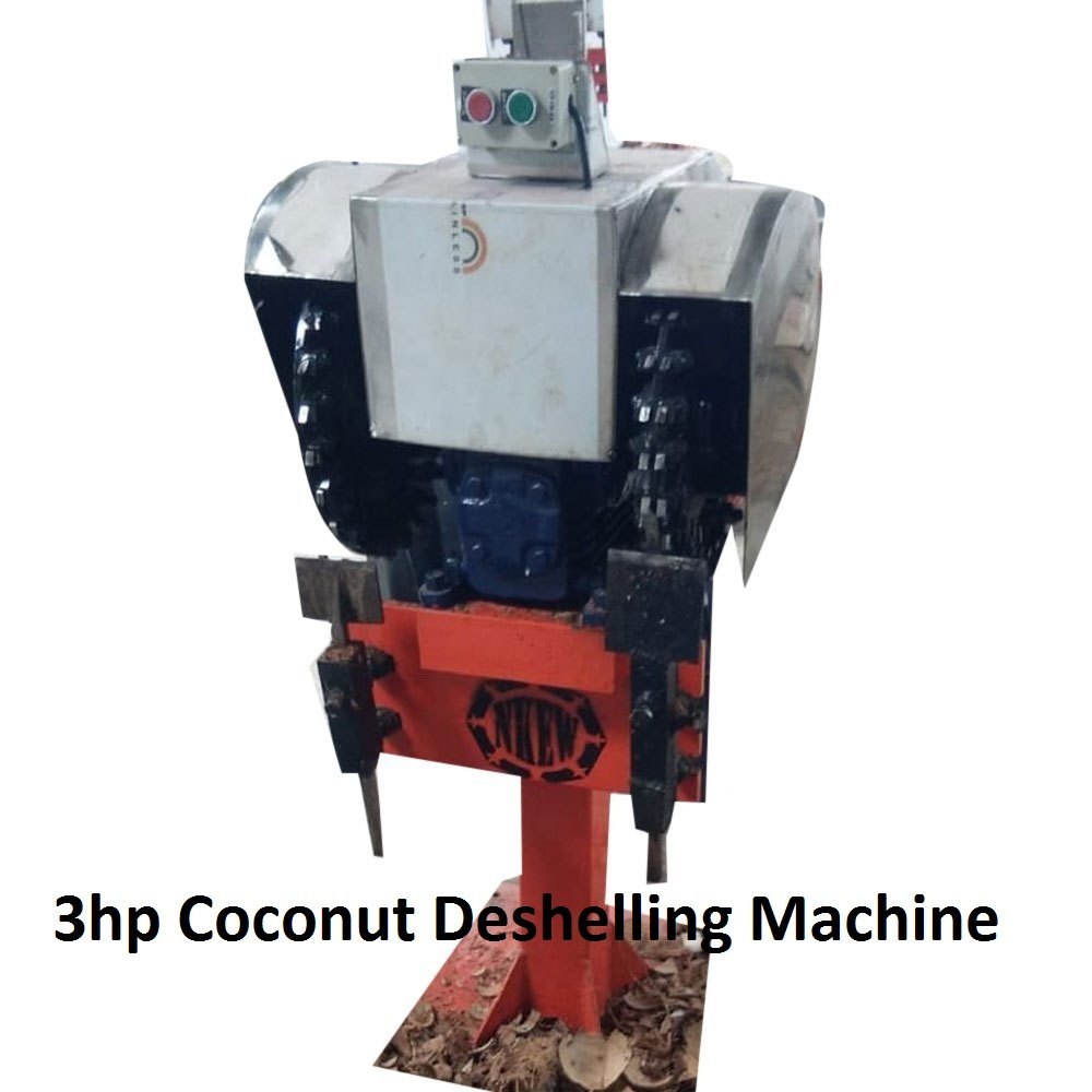 For Industrial Semi-Automatic 1hp Coconut Deshelling Machine, Capacity: 400 Kg/Hr