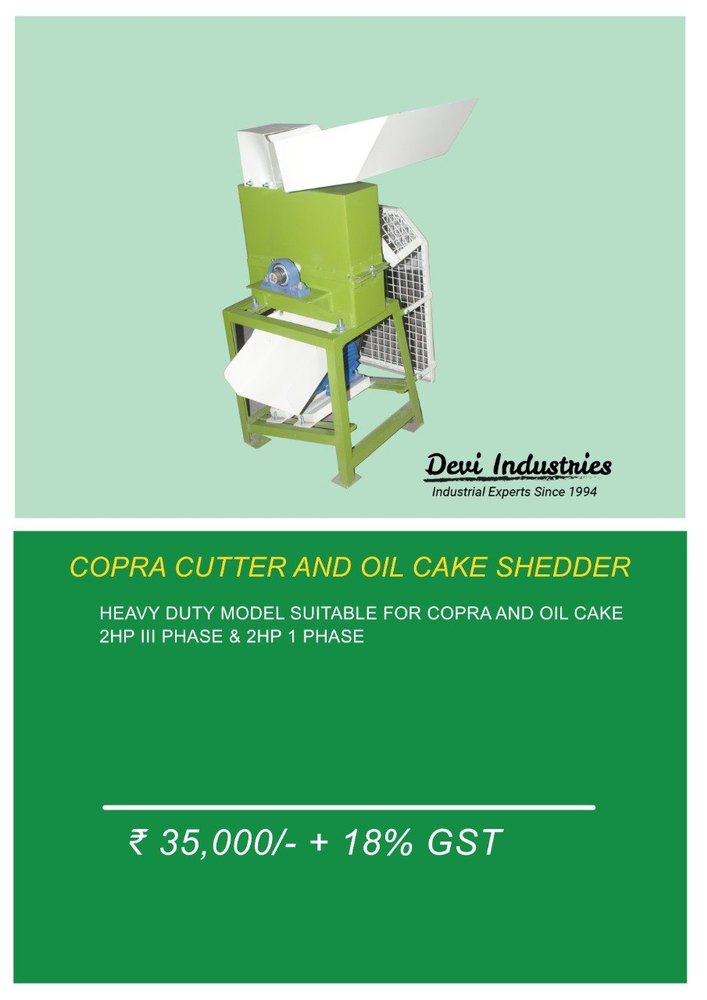 Automatic Copra Cutter & Oil Cake Shredder, Capacity: 1-5 ton/day