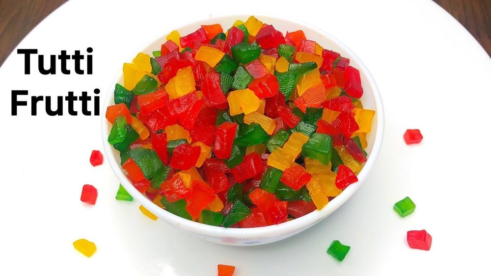 Tutti Frutti Cherry Colorful Tuty Fruity for Cakes & Cookies Decoration Diced Fresh Raw Papaya