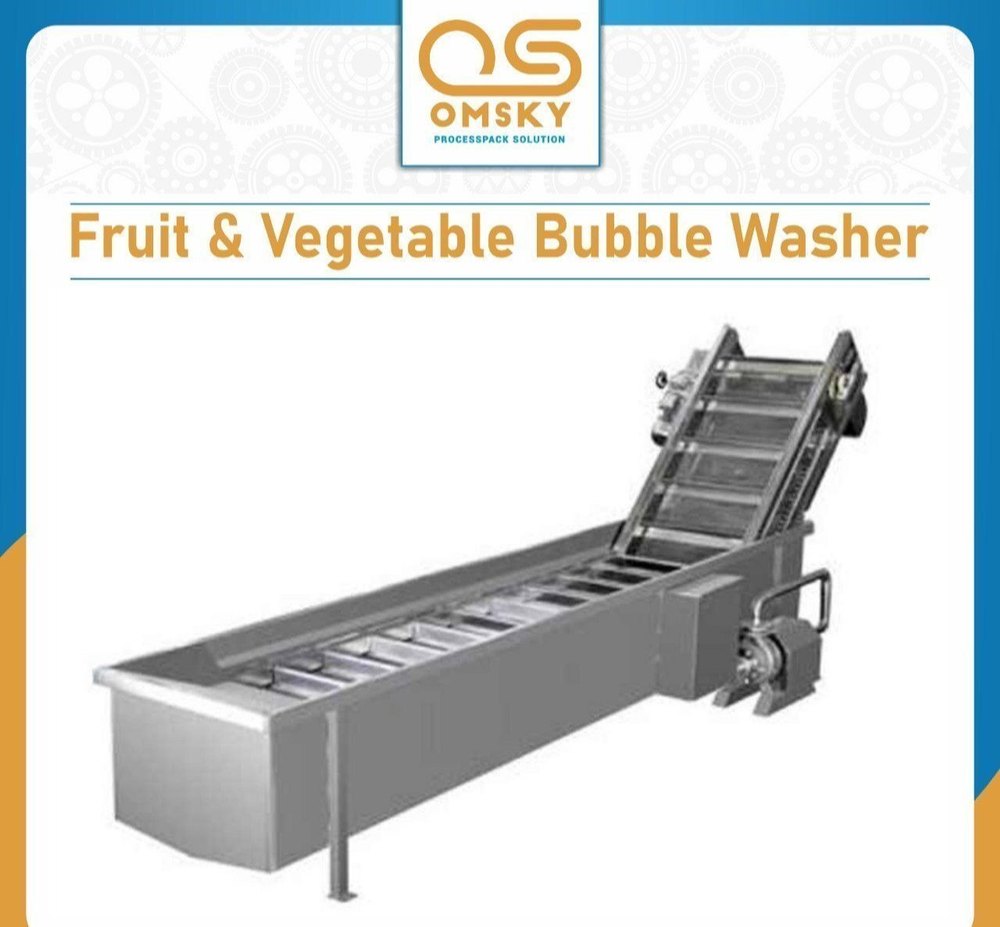Continuous Type Commercial Vegetable Washer, 500 Kg Per Hour