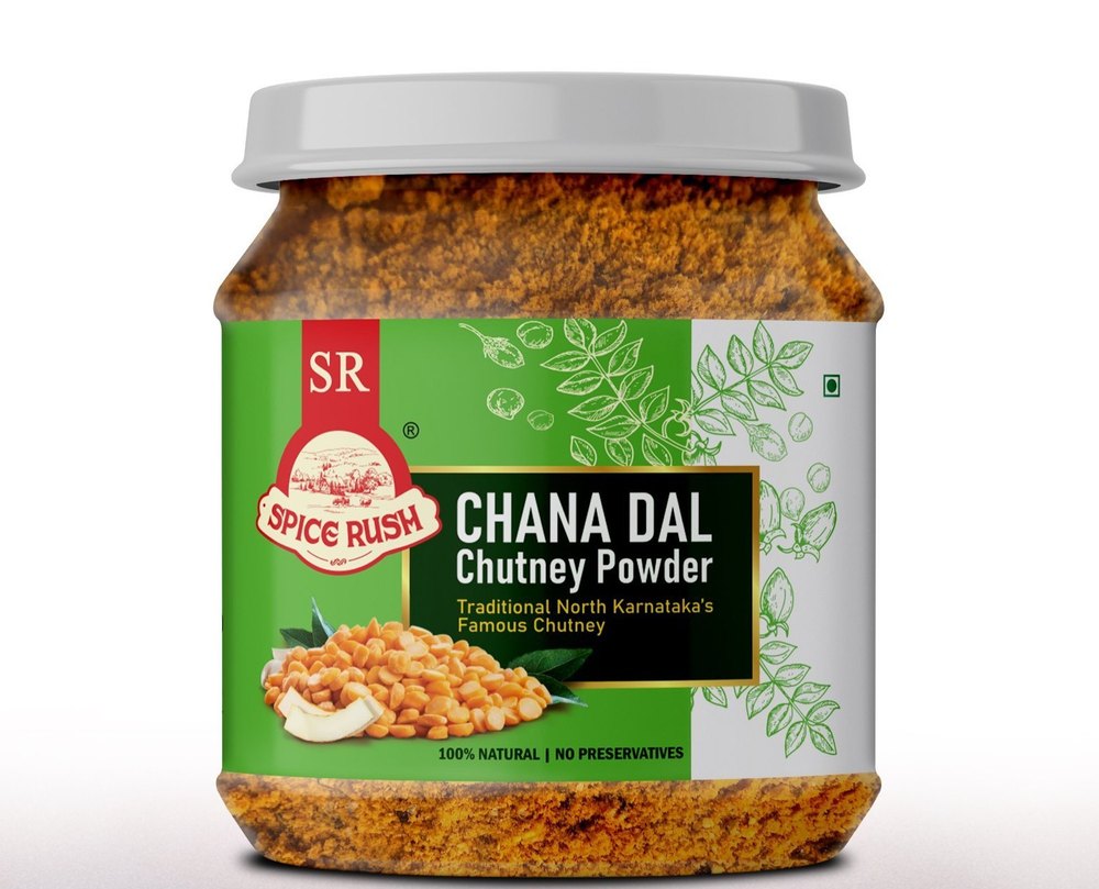 SPICE RUSH Bottle Chana Dal Chutney Powder, Garlic